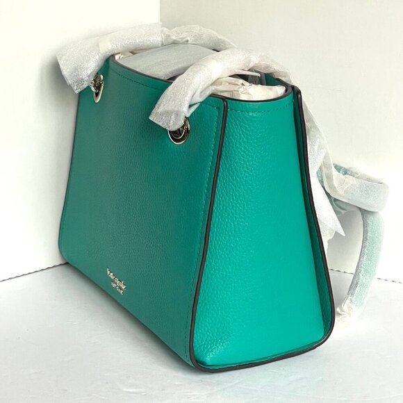 Kate Spade Amelia Medium Shoulder Bag Blue Pebbled Leather Chain Strap Tote - Picture 7 of 12